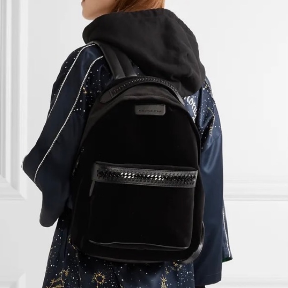 Stella McCartney Black Velvet Backpack NWT